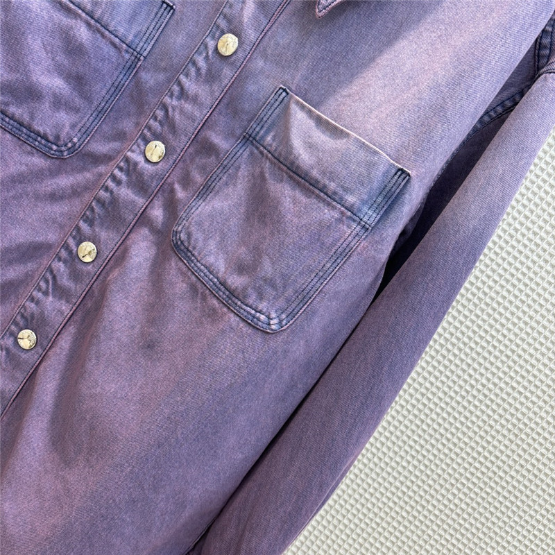 dior stylish pink and purple denim shirt