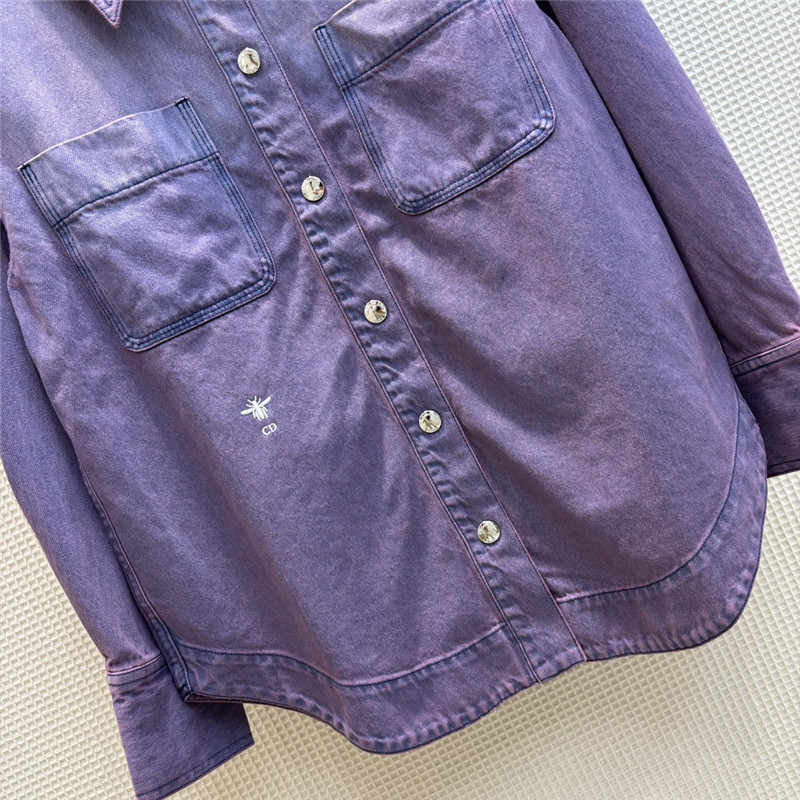 dior stylish pink and purple denim shirt