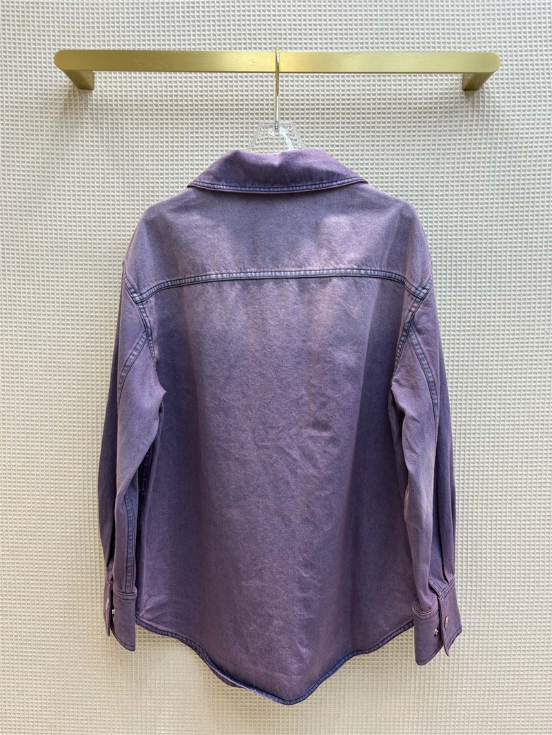dior stylish pink and purple denim shirt