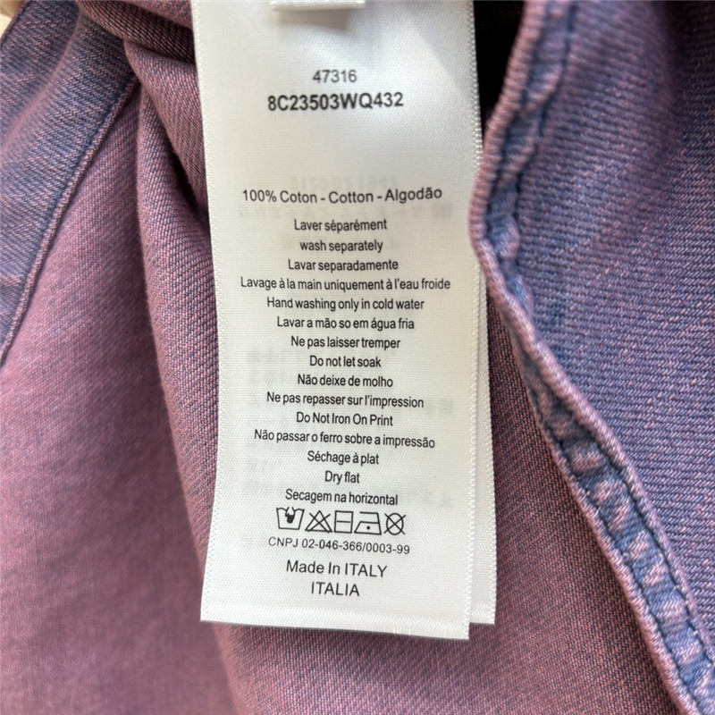 dior stylish pink and purple denim shirt