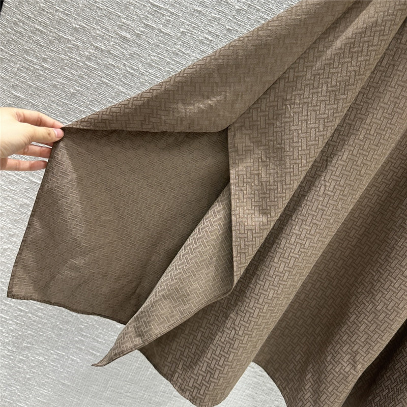 H**me5 h dark pattern jacquard small stand collar dress