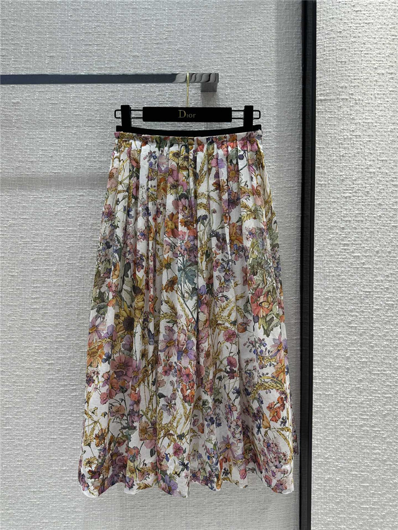 dior spring garden print long skirt