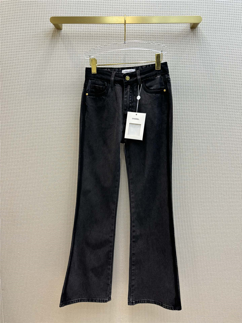 Chanel vintage graphite gray bootcut jeans