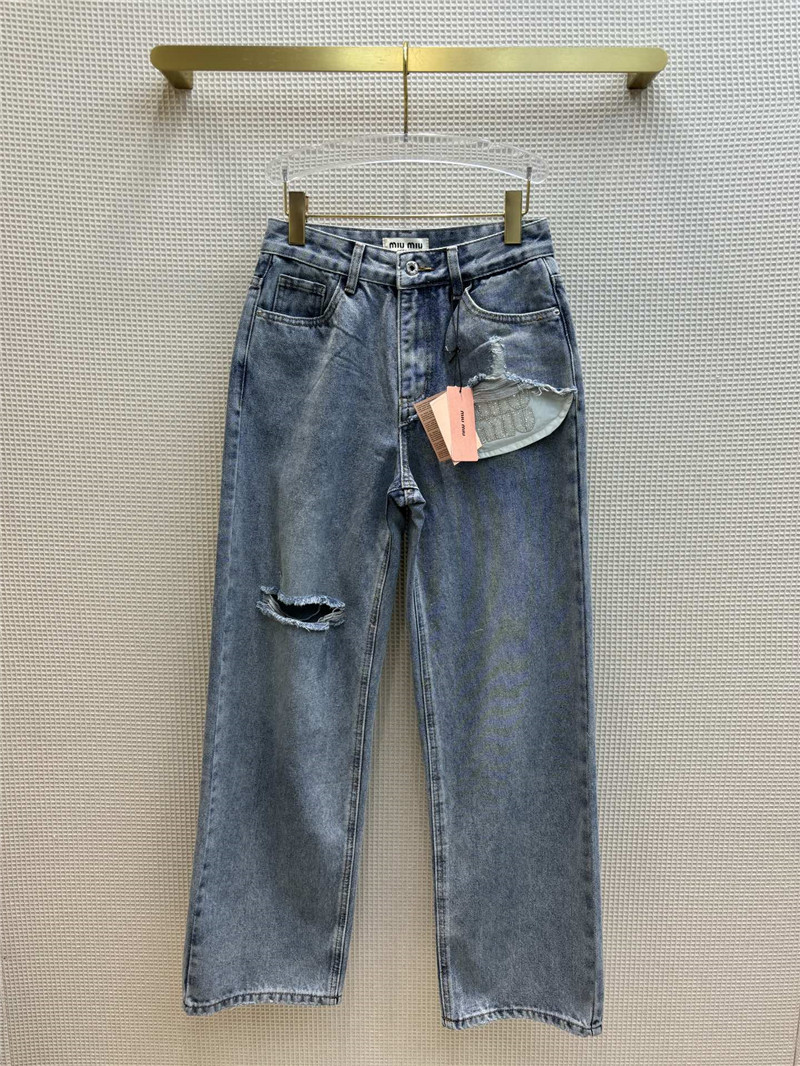 miumiu ripped jeans