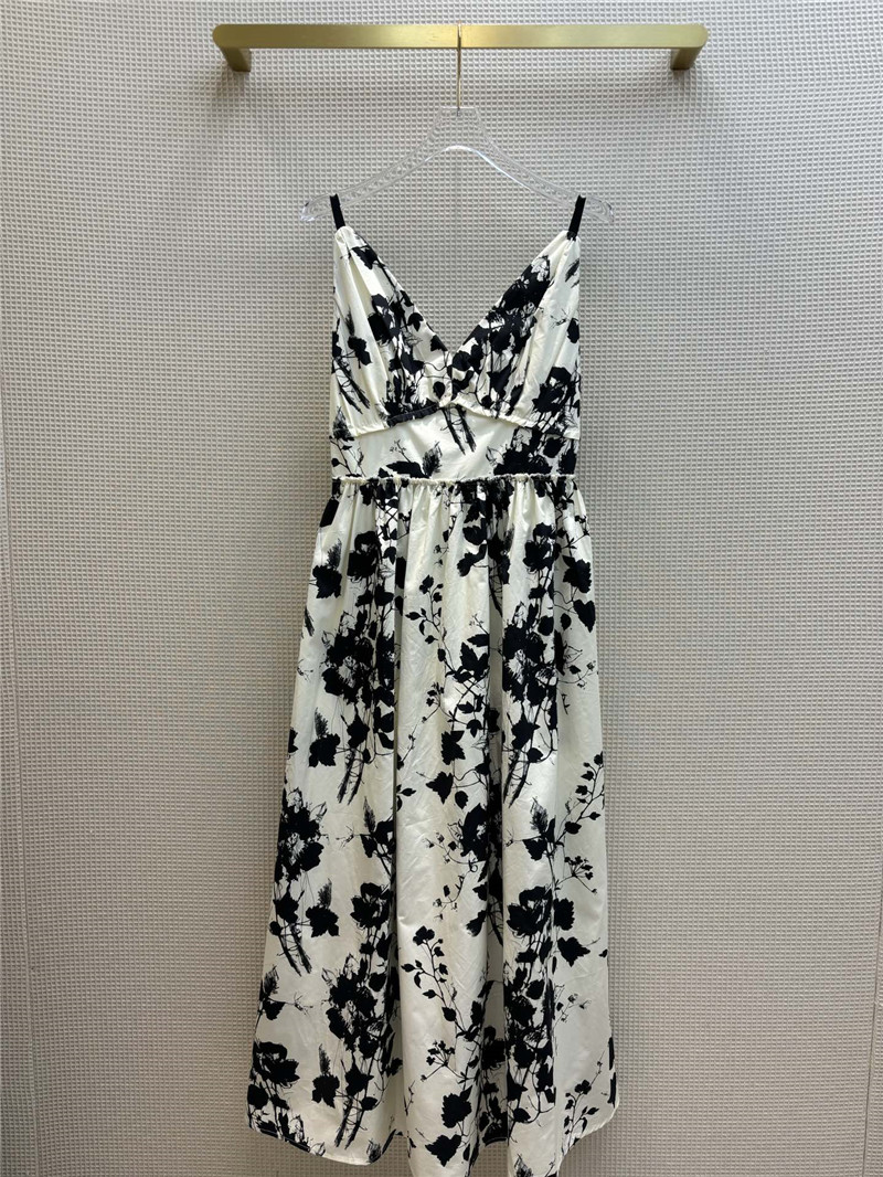 dior french black floral print suspender skirt