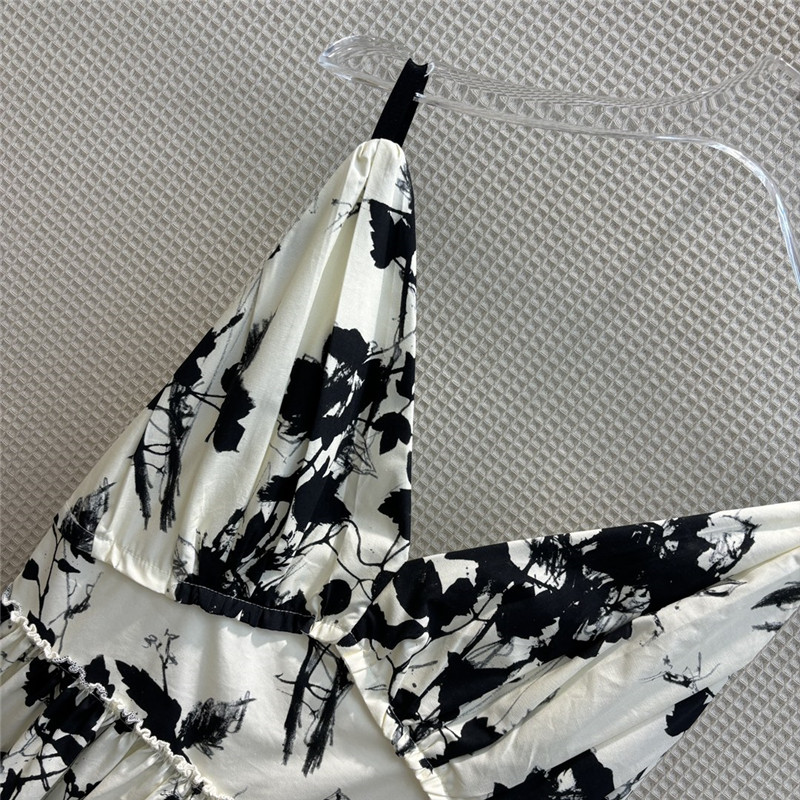 D10r french black floral print suspender skirt