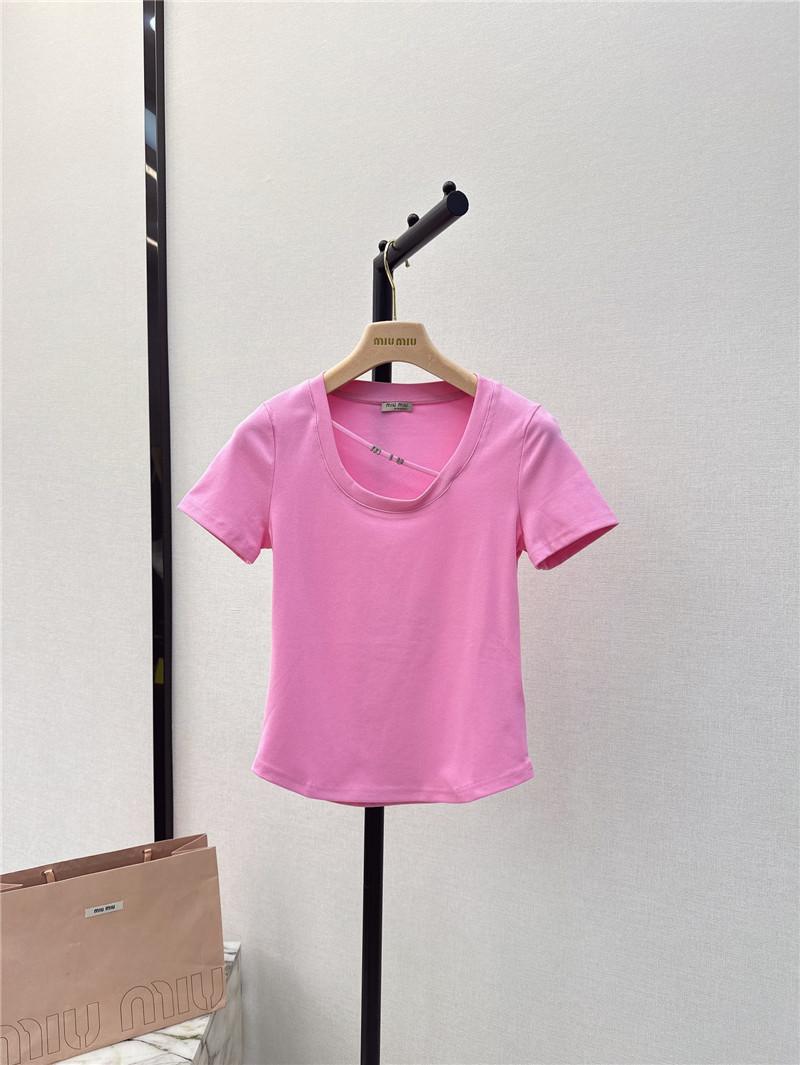 miumiu slim fit U-neck T-shirt