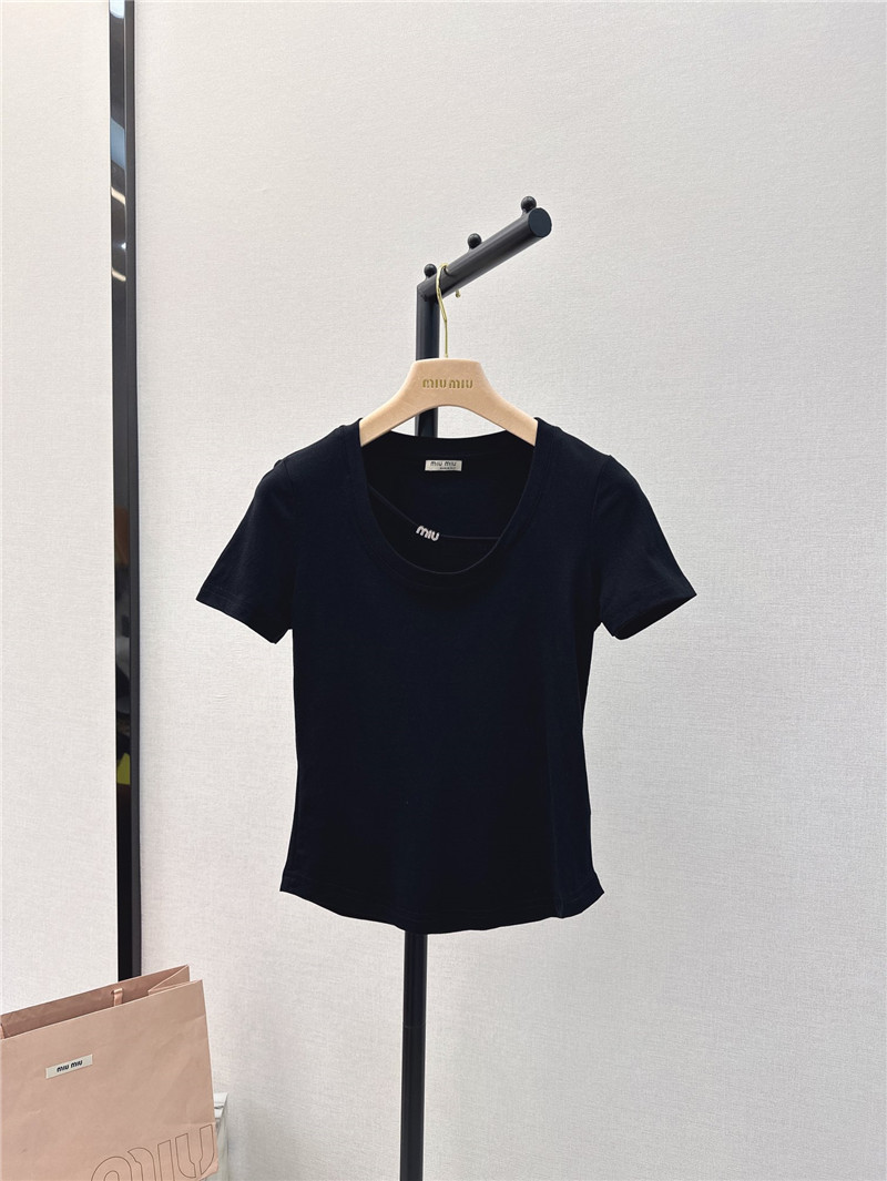 miumiu slim fit U-neck T-shirt