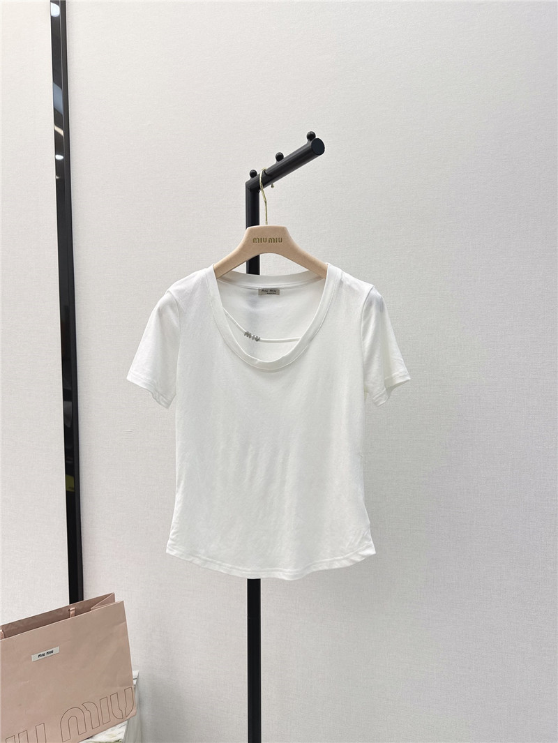miumiu slim fit U-neck T-shirt