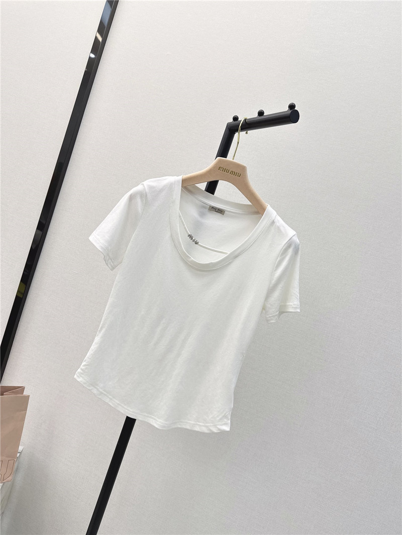 miumiu slim fit U-neck T-shirt