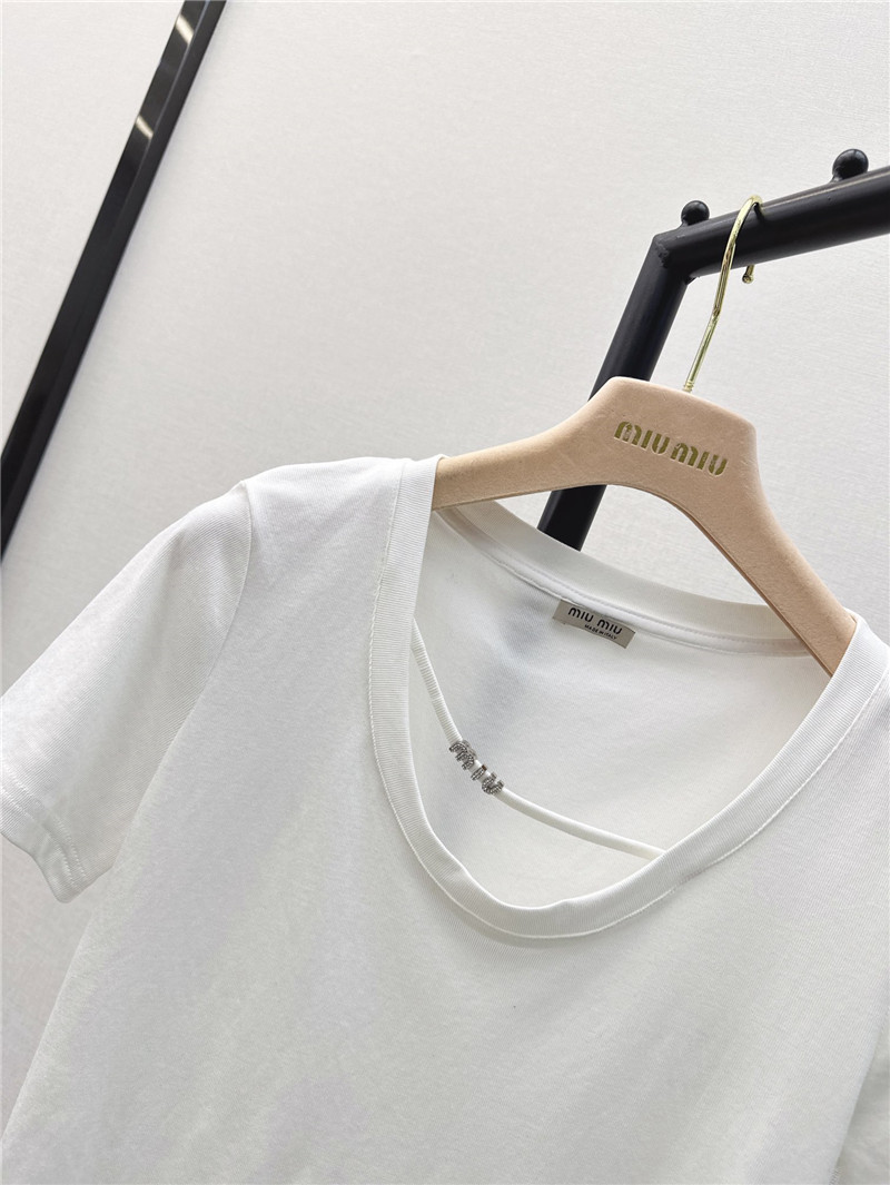 miumiu slim fit U-neck T-shirt