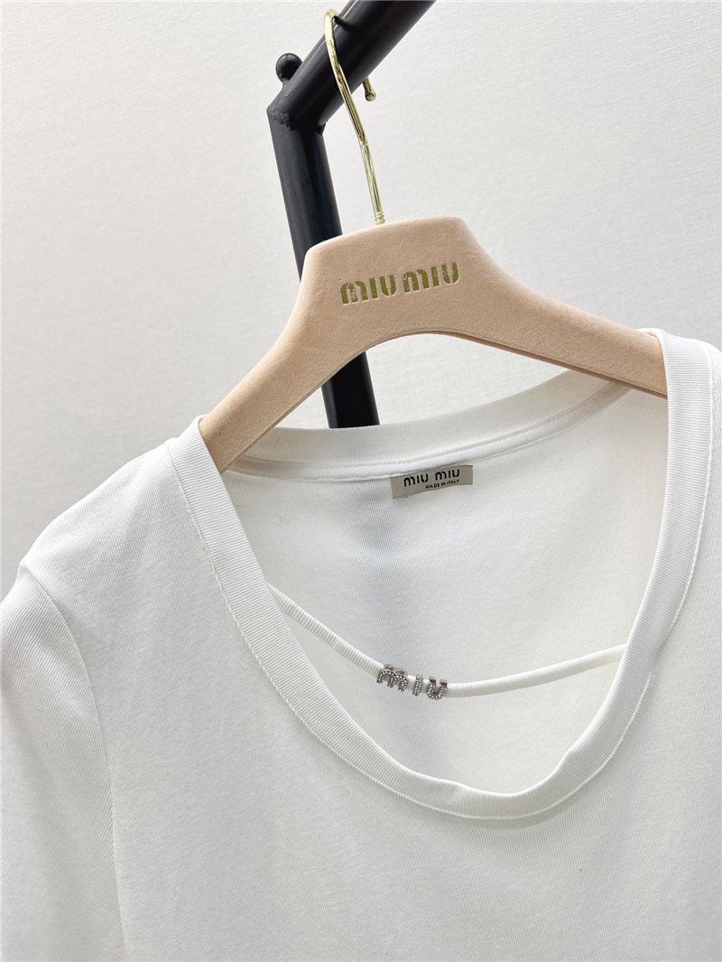 miumiu slim fit U-neck T-shirt