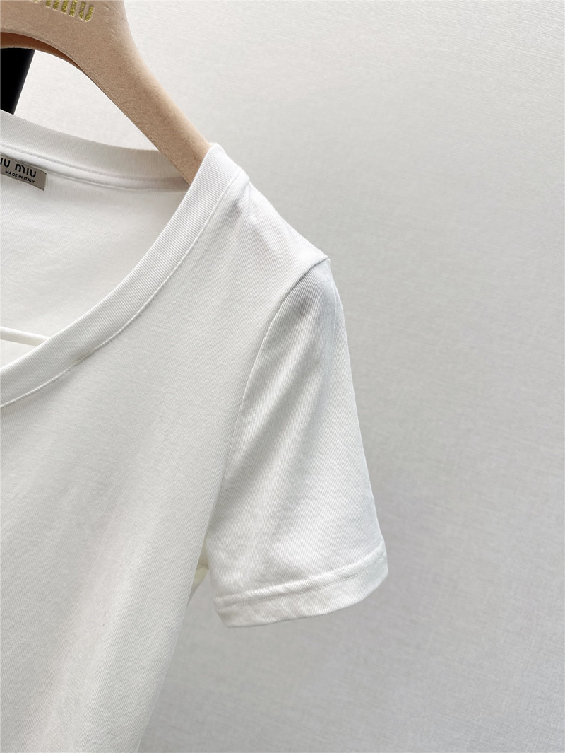 miumiu slim fit U-neck T-shirt