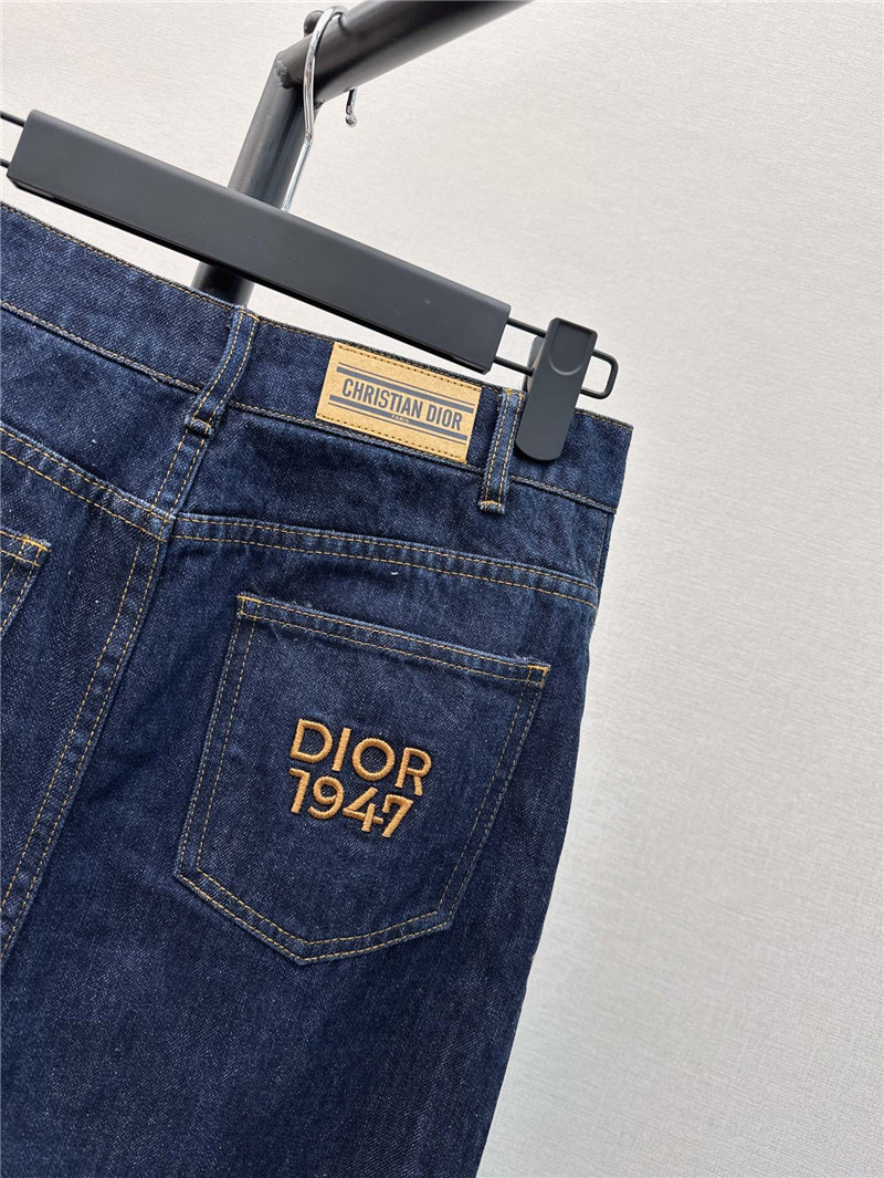 D10r new irregular piece cut denim skirt with slit design