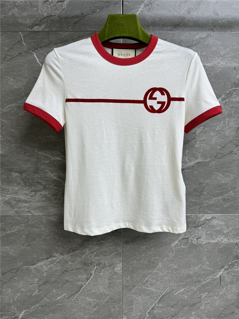 Gucci contrast flocked T-shirt