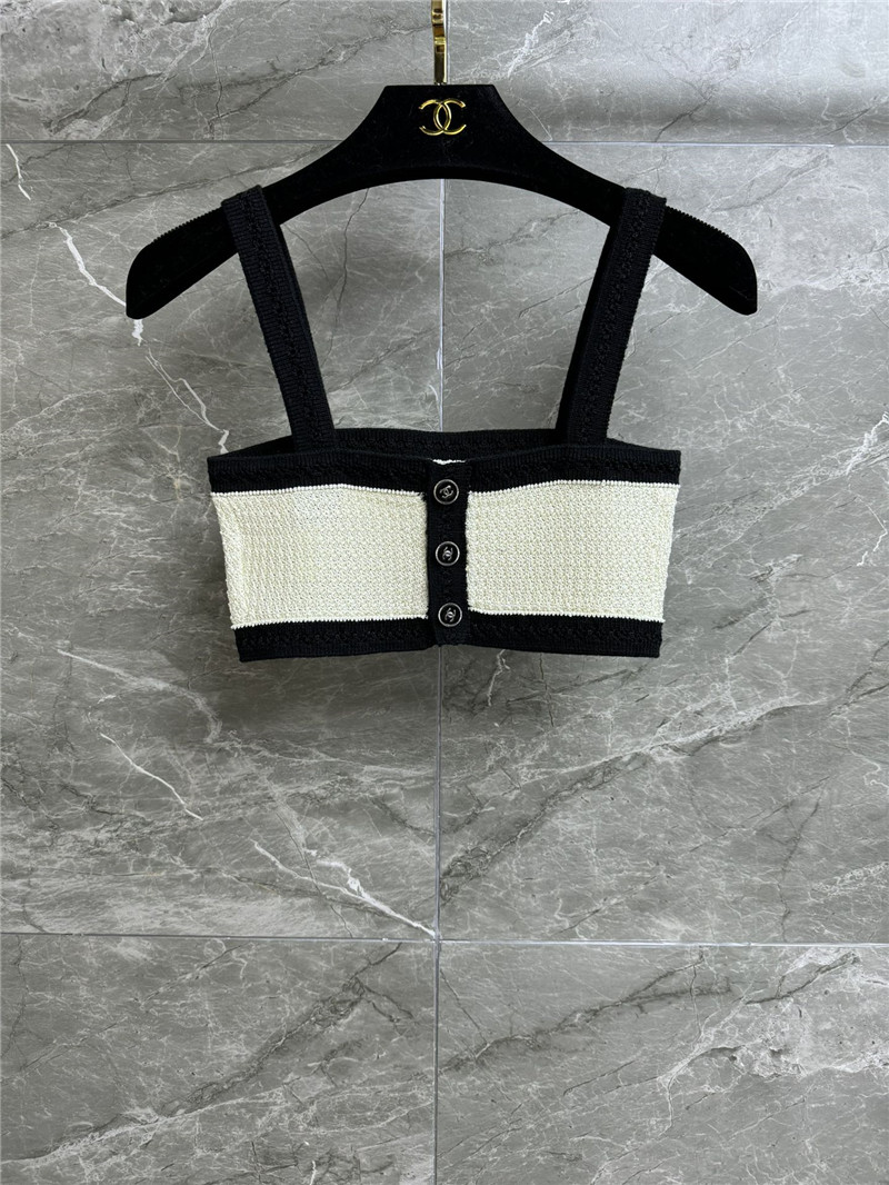 Chanel color block strapless straps