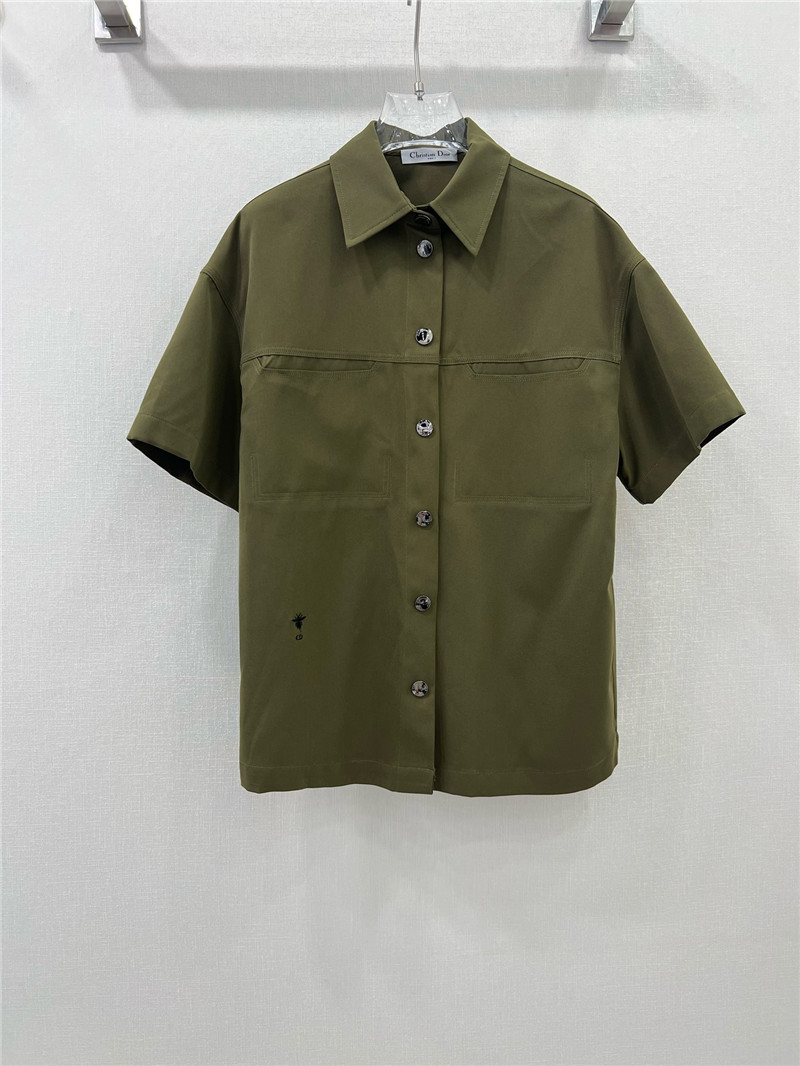dior CD Little Bee short-sleeved snap-button shirt