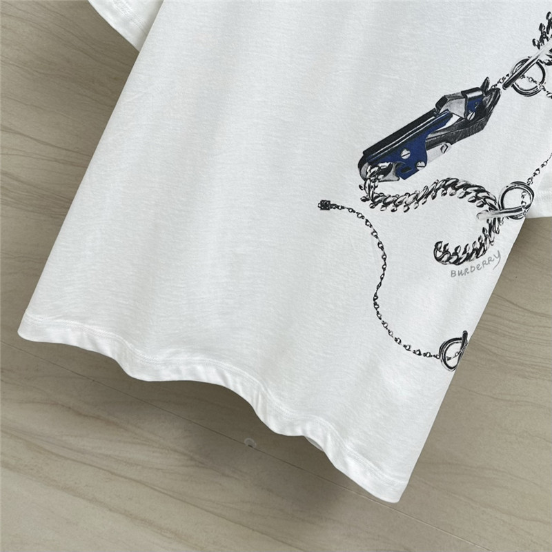 Bv*b*rry chain graffiti print cotton t-shirt