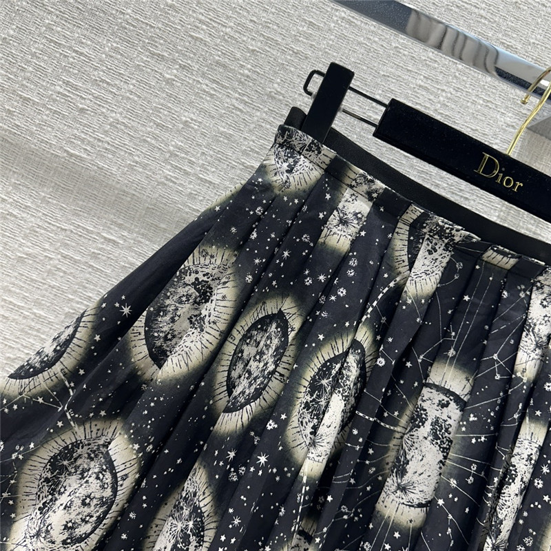 dior constellation cosmic print long skirt