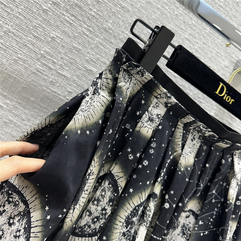 dior constellation cosmic print long skirt