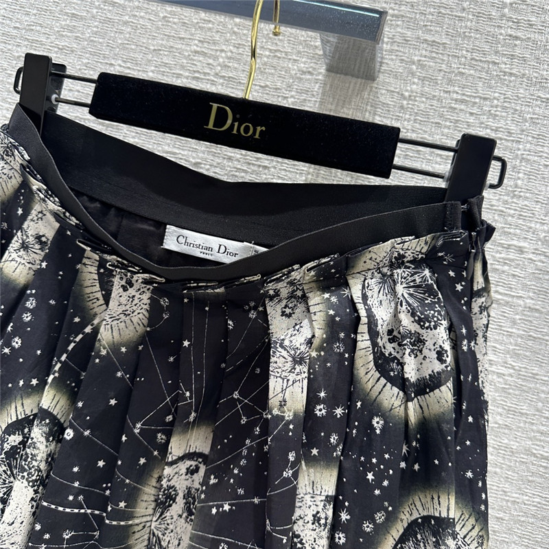 dior constellation cosmic print long skirt