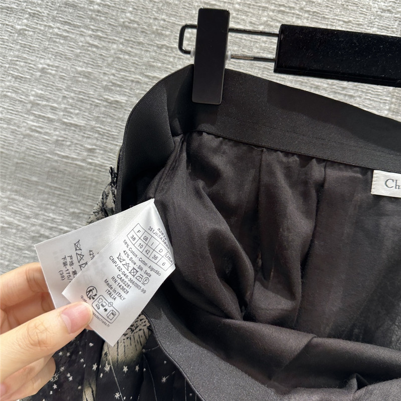 dior constellation cosmic print long skirt