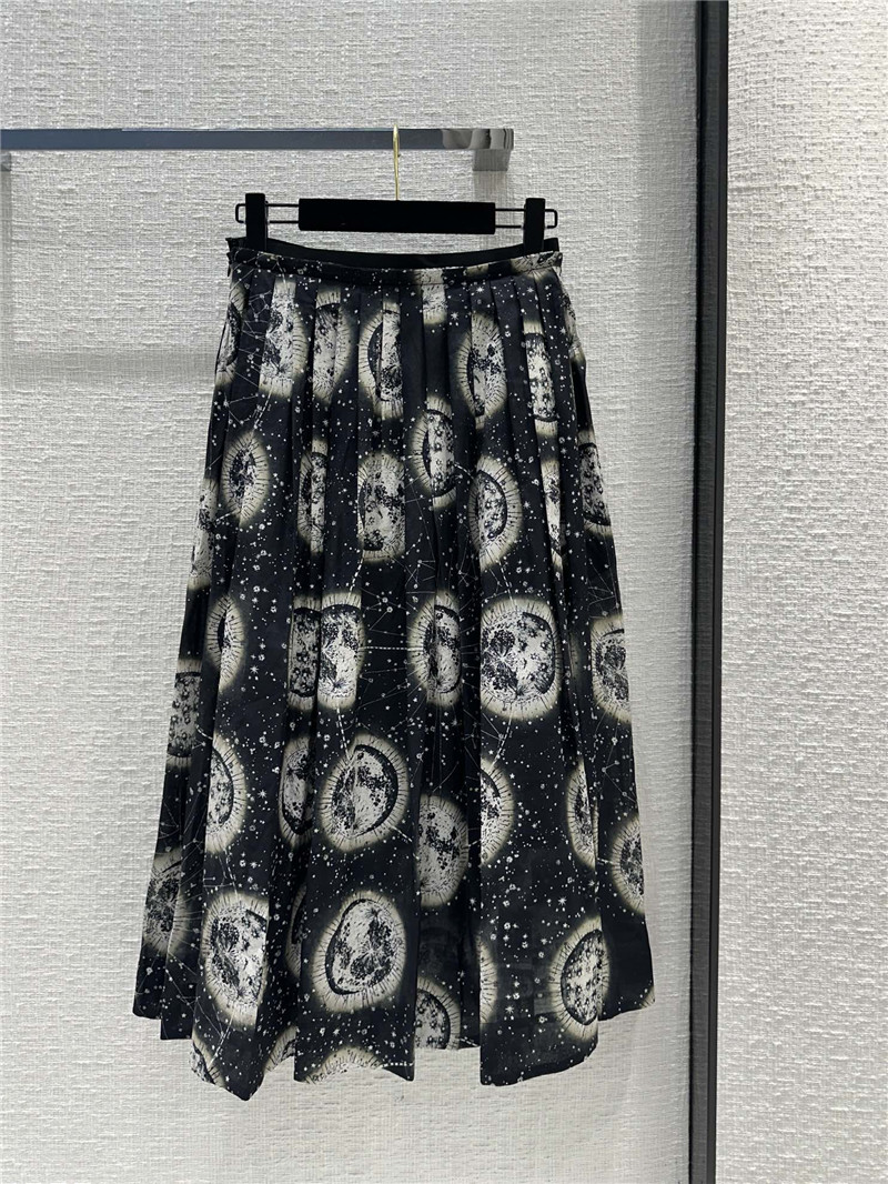 dior constellation cosmic print long skirt