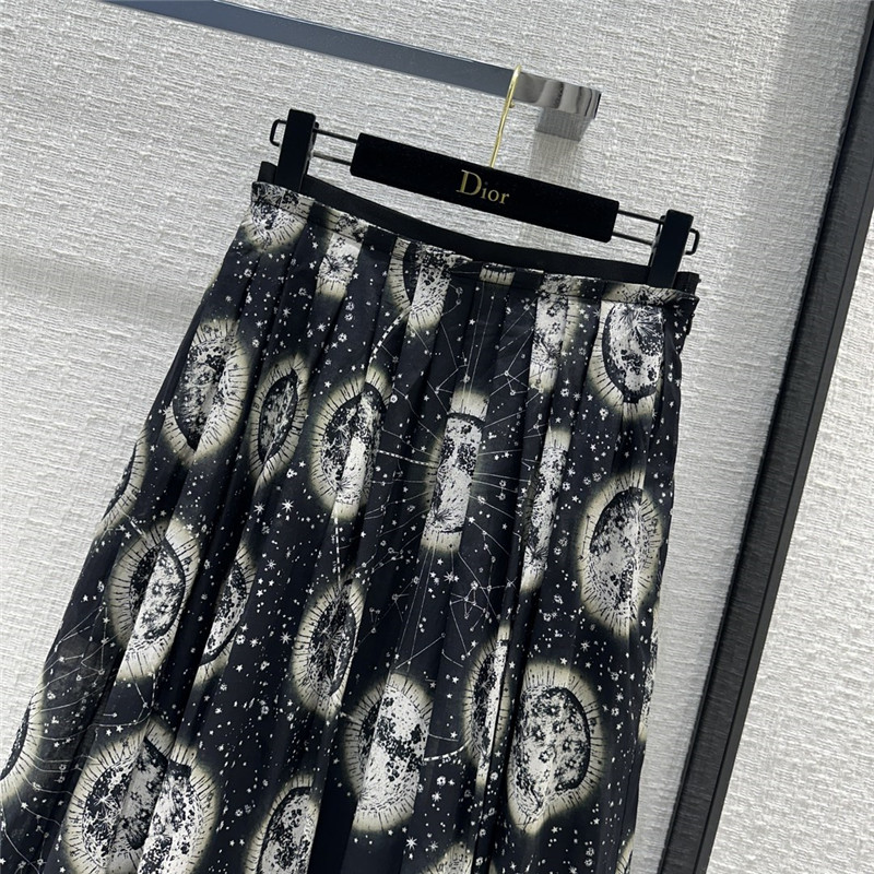 dior constellation cosmic print long skirt