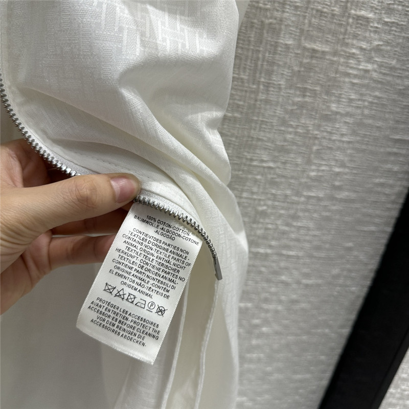 H**me5 h dark jacquard small lapel zipper dress