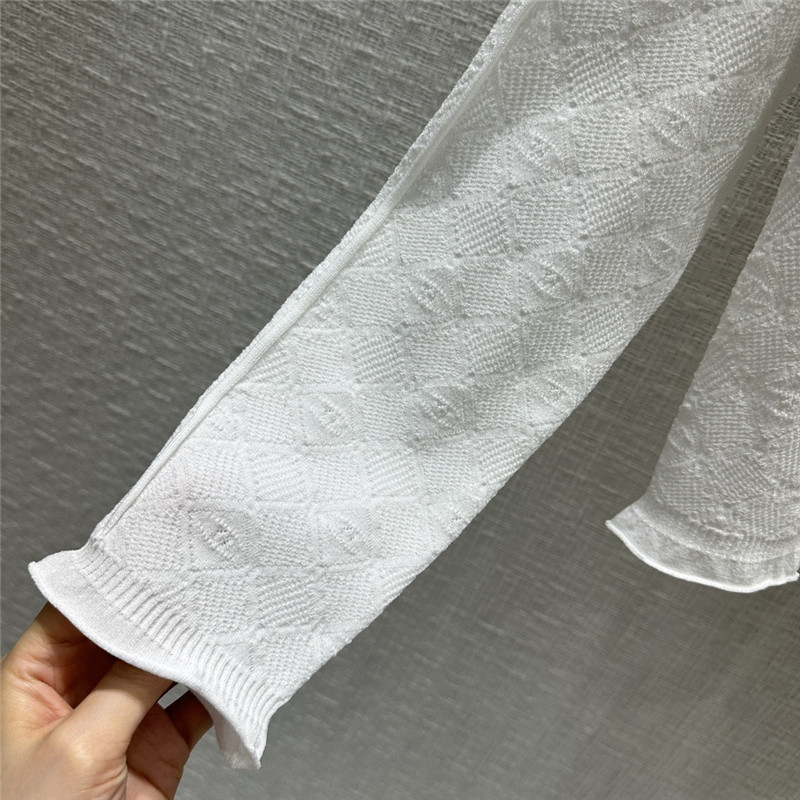 Ch**el logo jacquard thin knitted cardigan