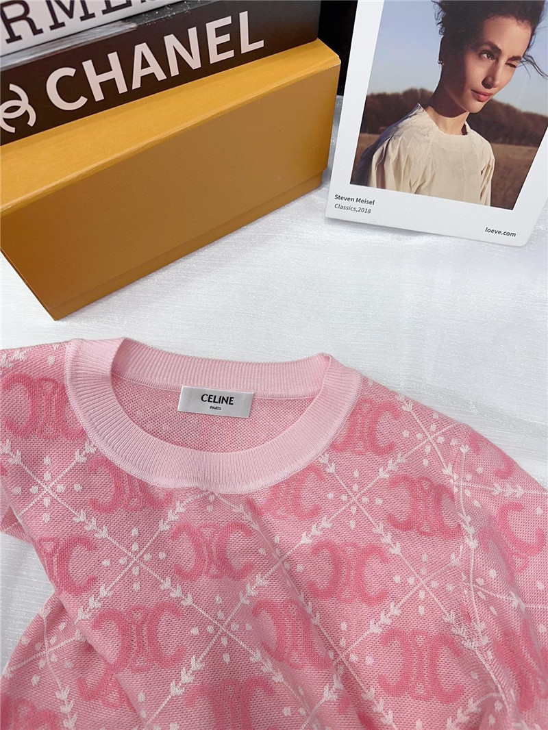 Ce1i*e round neck short sleeve knitted top