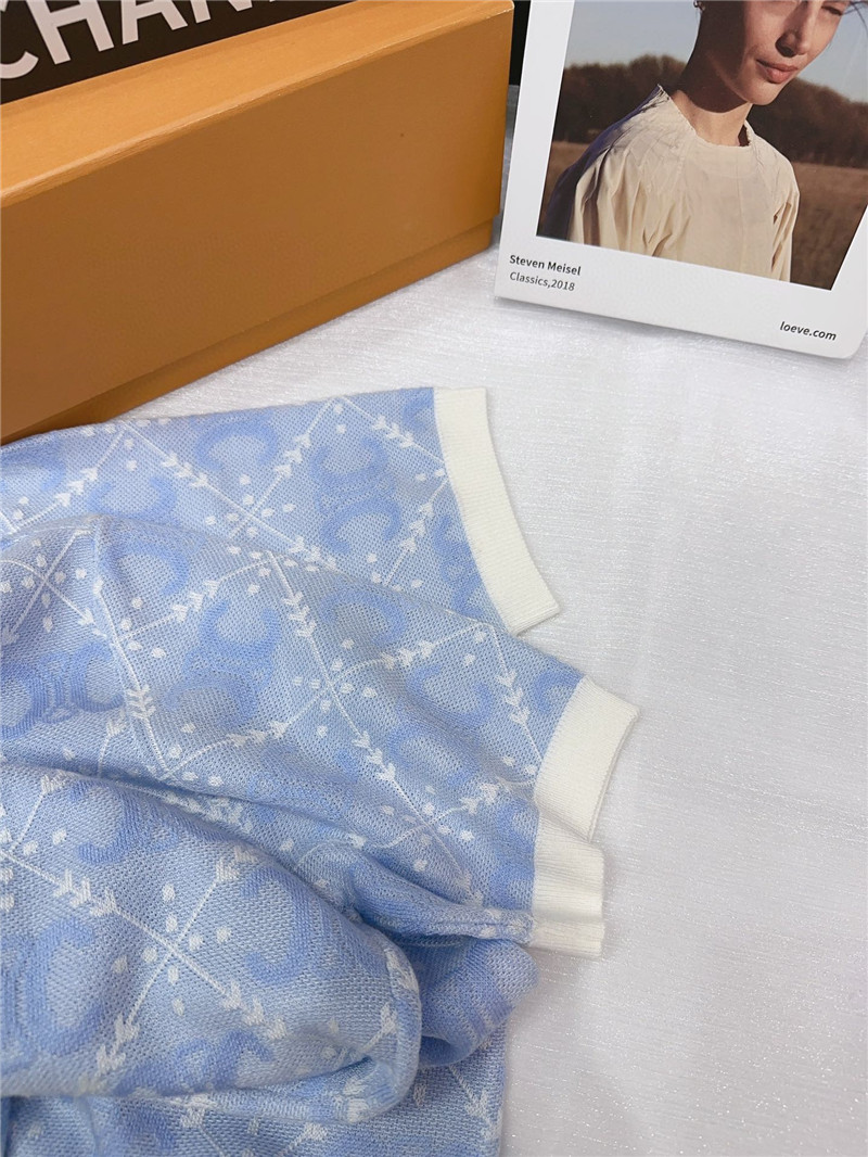 Ce1i*e round neck short sleeve knitted top