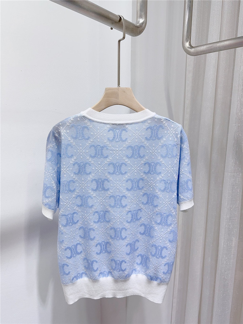 Ce1i*e round neck short sleeve knitted top