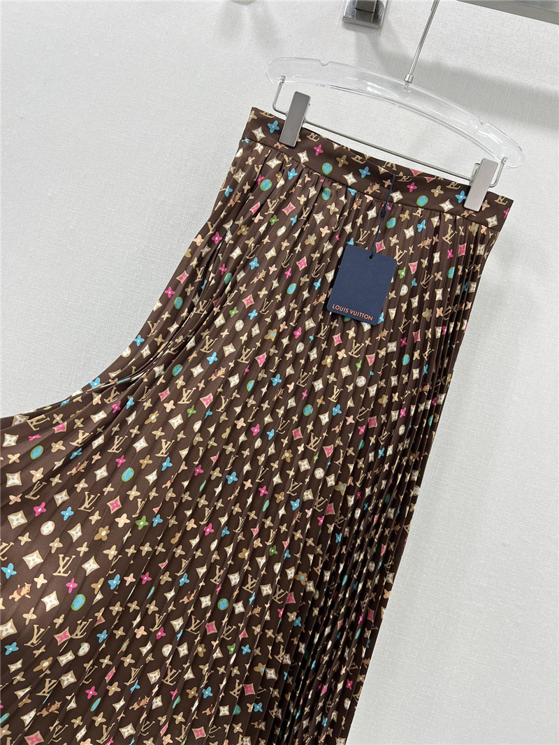 louis vuitton LV presbyopic pattern pleated wide skirt