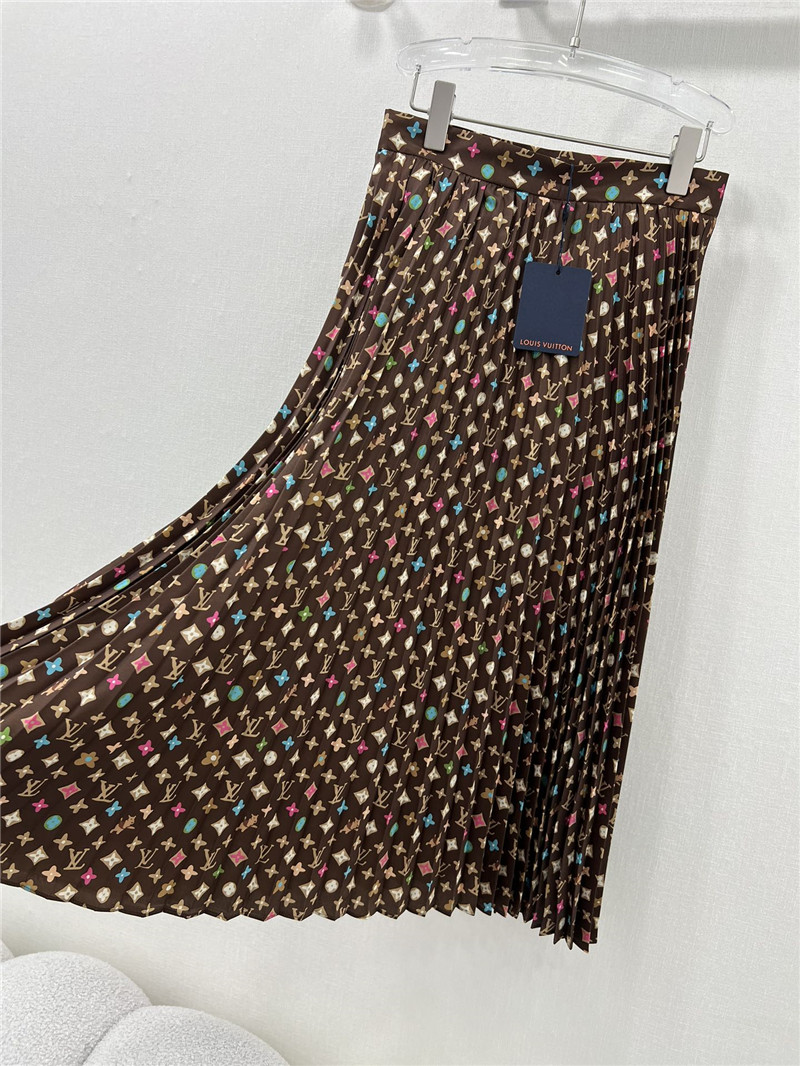 louis vuitton LV presbyopic pattern pleated wide skirt