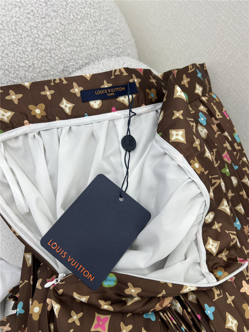 louis vuitton LV presbyopic pattern pleated wide skirt