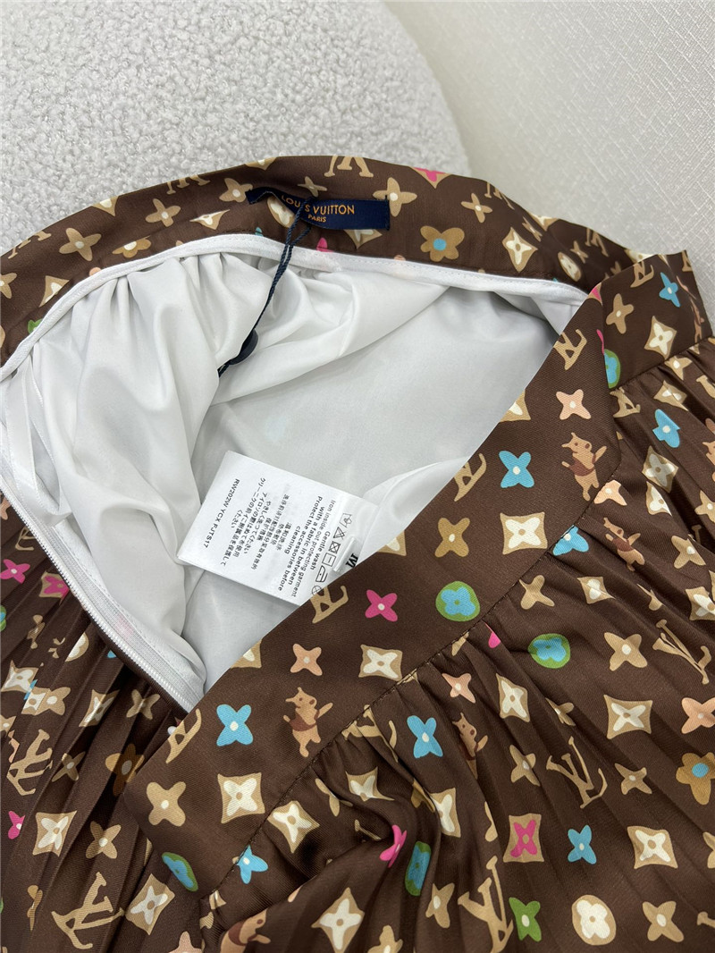louis vuitton LV presbyopic pattern pleated wide skirt