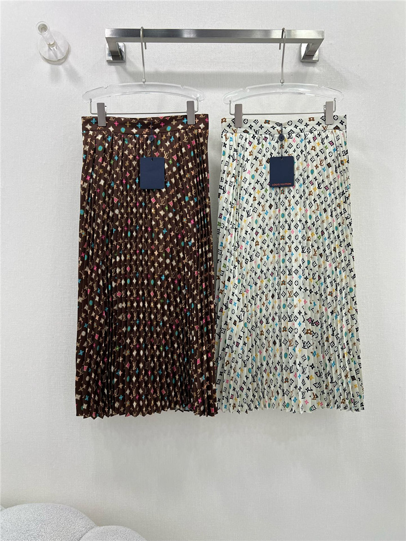 louis vuitton LV presbyopic pattern pleated wide skirt