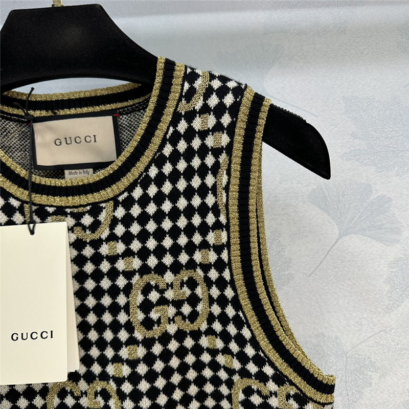 gvc*1 D1am0nd gg jacquard wool vest