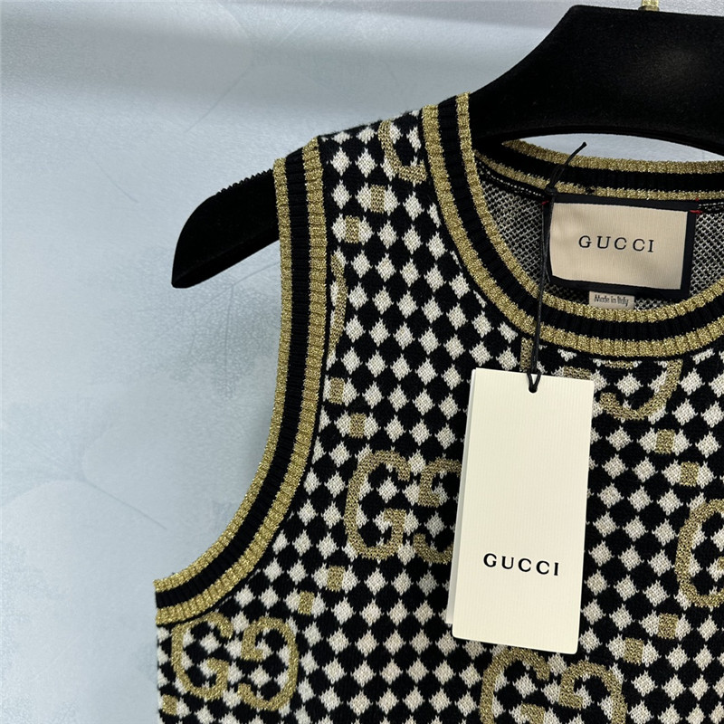 gvc*1 D1am0nd gg jacquard wool vest