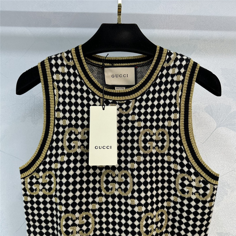 gvc*1 D1am0nd gg jacquard wool vest