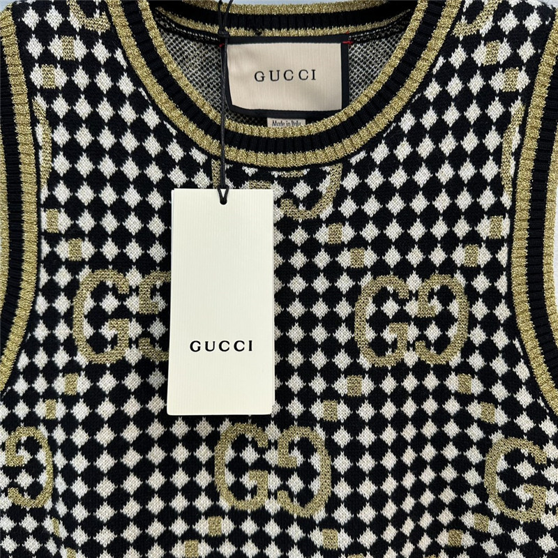 gvc*1 D1am0nd gg jacquard wool vest