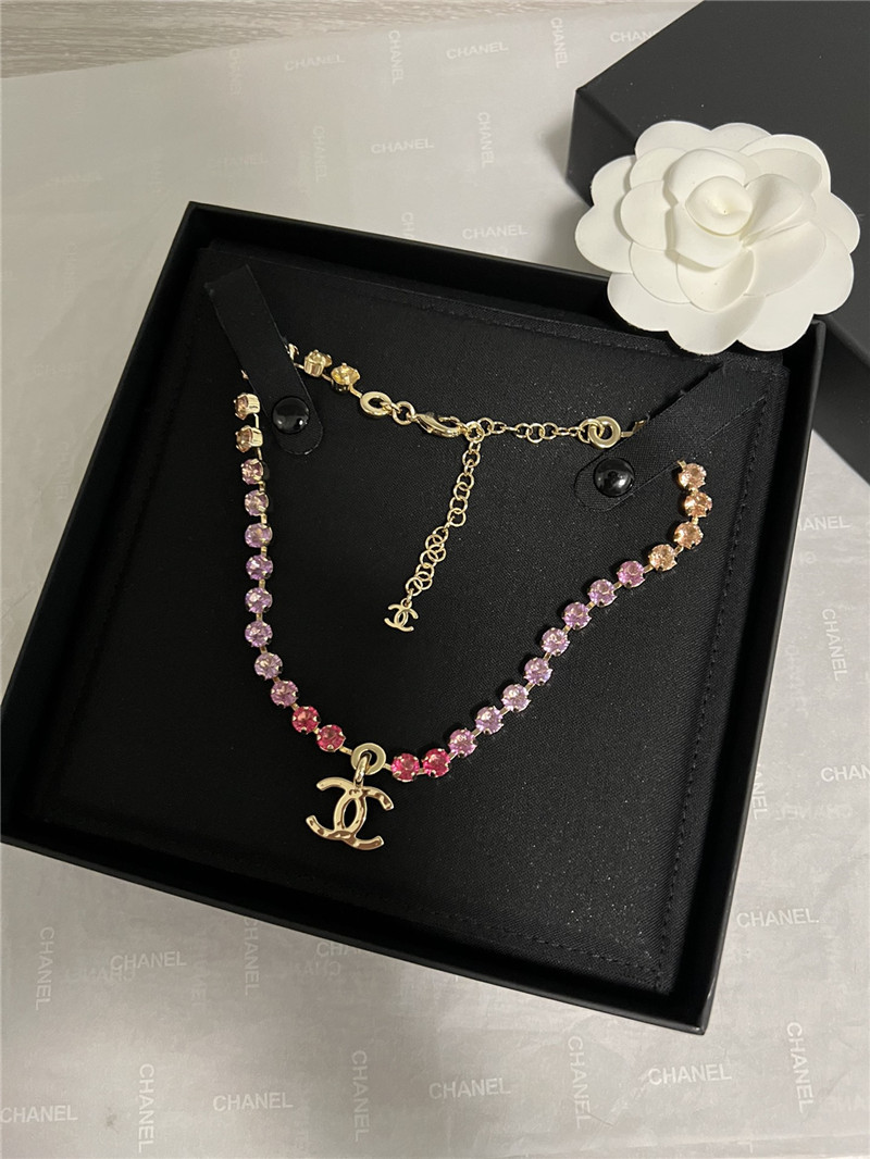 Chanel color gradient diamond necklace