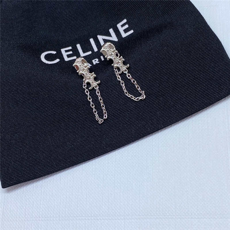 celine Arc de Triomphe chain tassel earrings