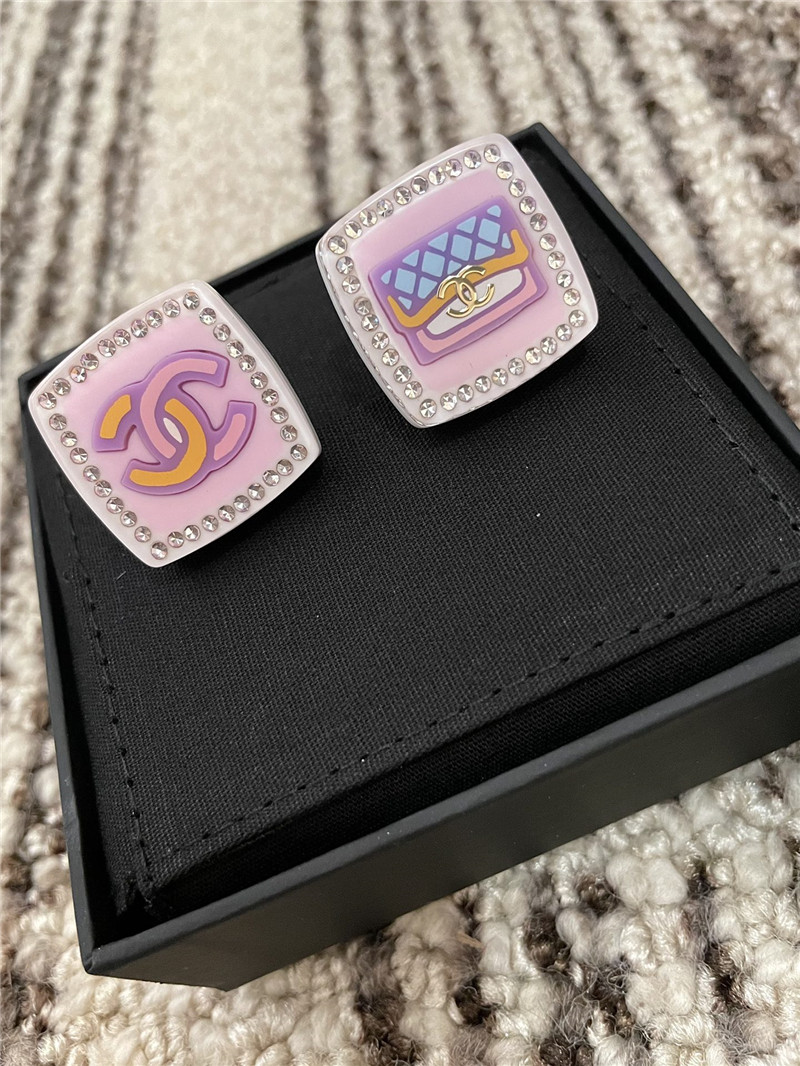 Ch**el acrylic pink earrings