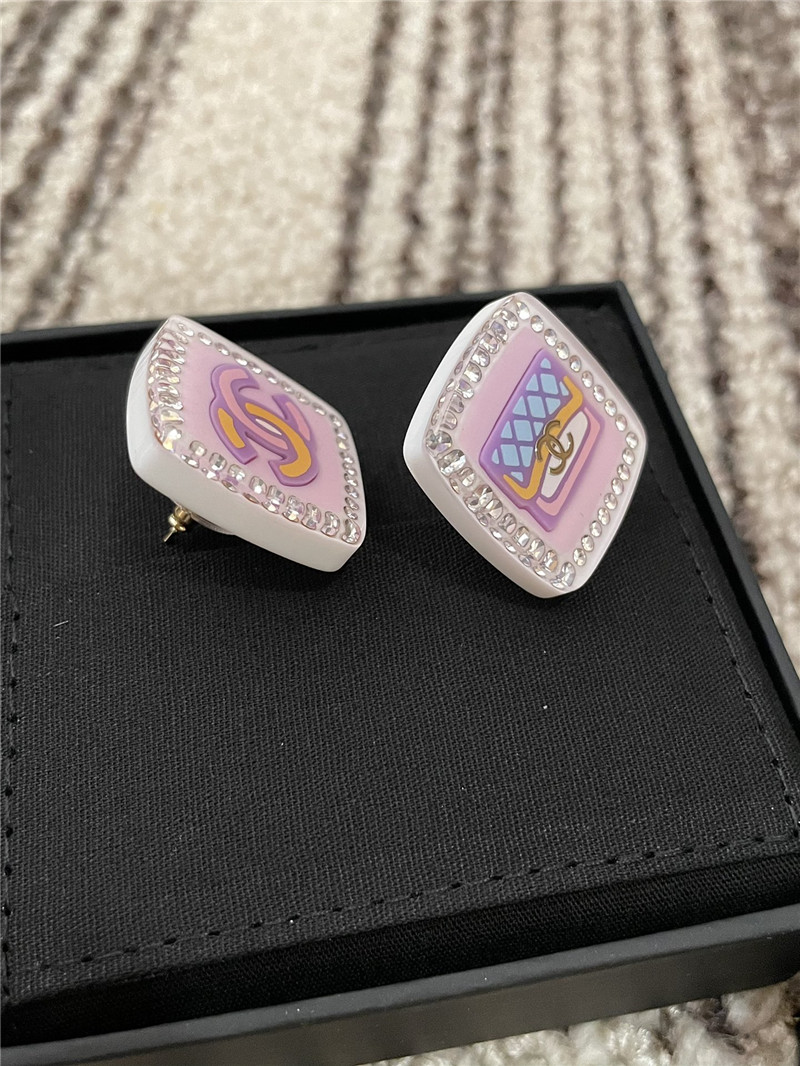 Ch**el acrylic pink earrings