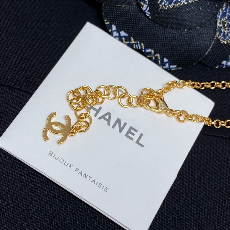 Ch**el black and white button pearl necklace