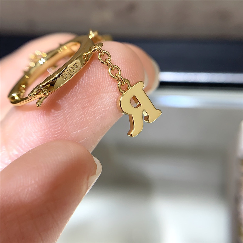 D10r letter pendant earrings