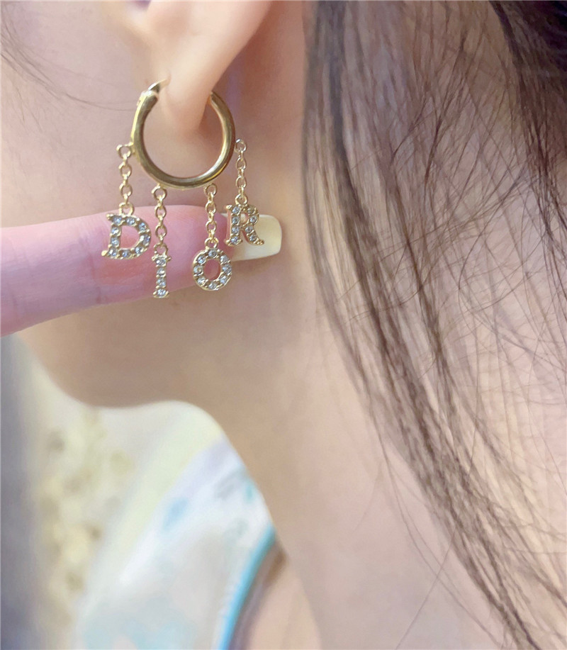 D10r letter pendant earrings