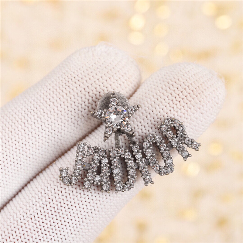 d10r letter D1am0nd earrings